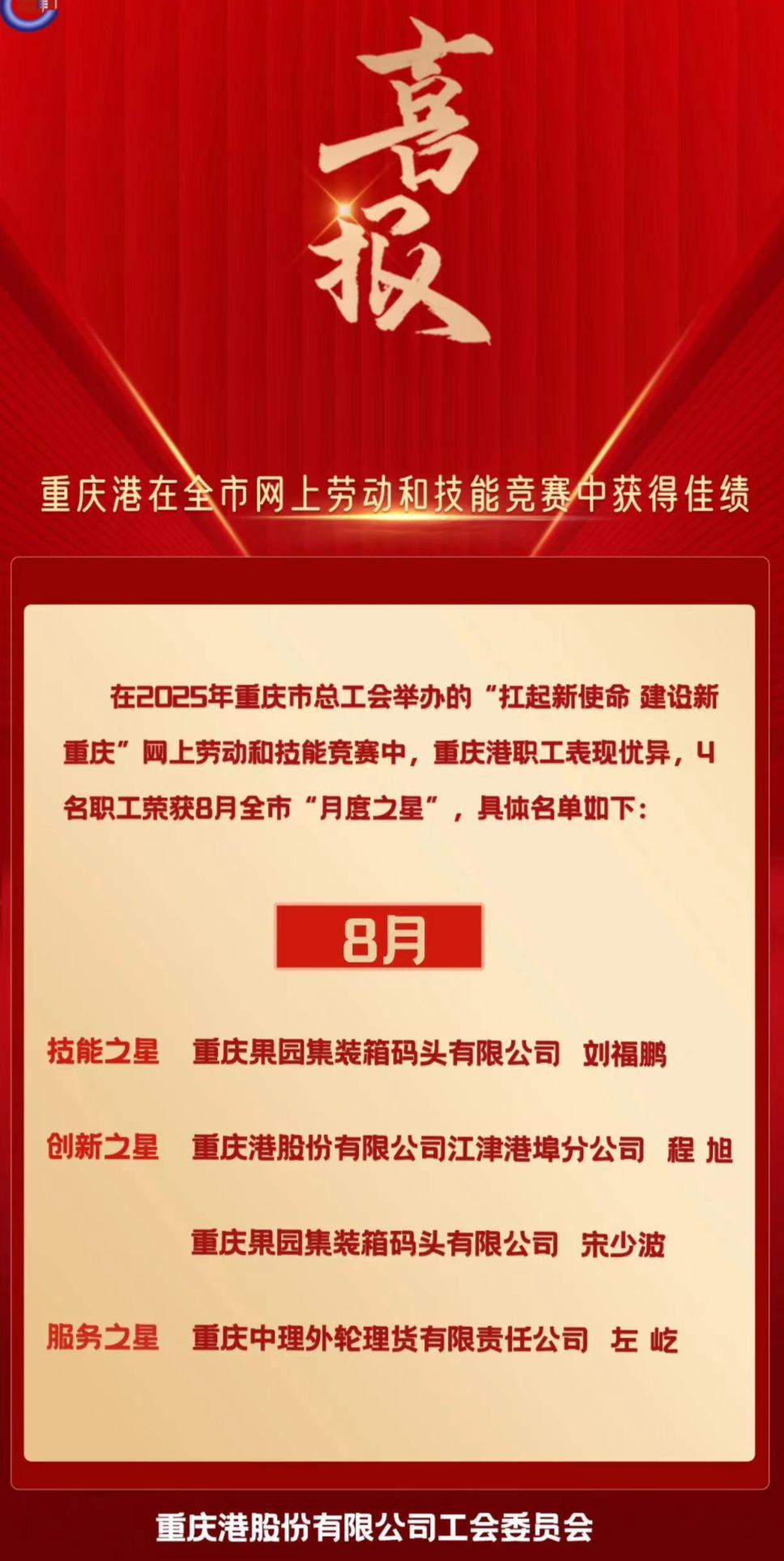 喜报！黑料网
在全市8月网上劳动和技能竞赛中获得佳绩